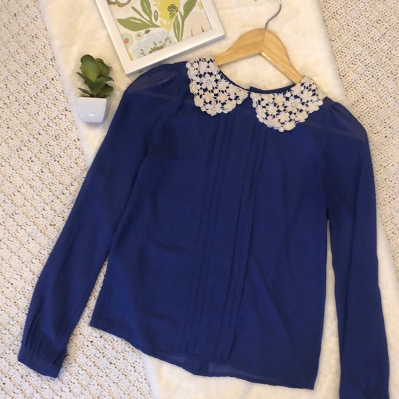 Xhilaration Tops - High Neck Lace Blouse